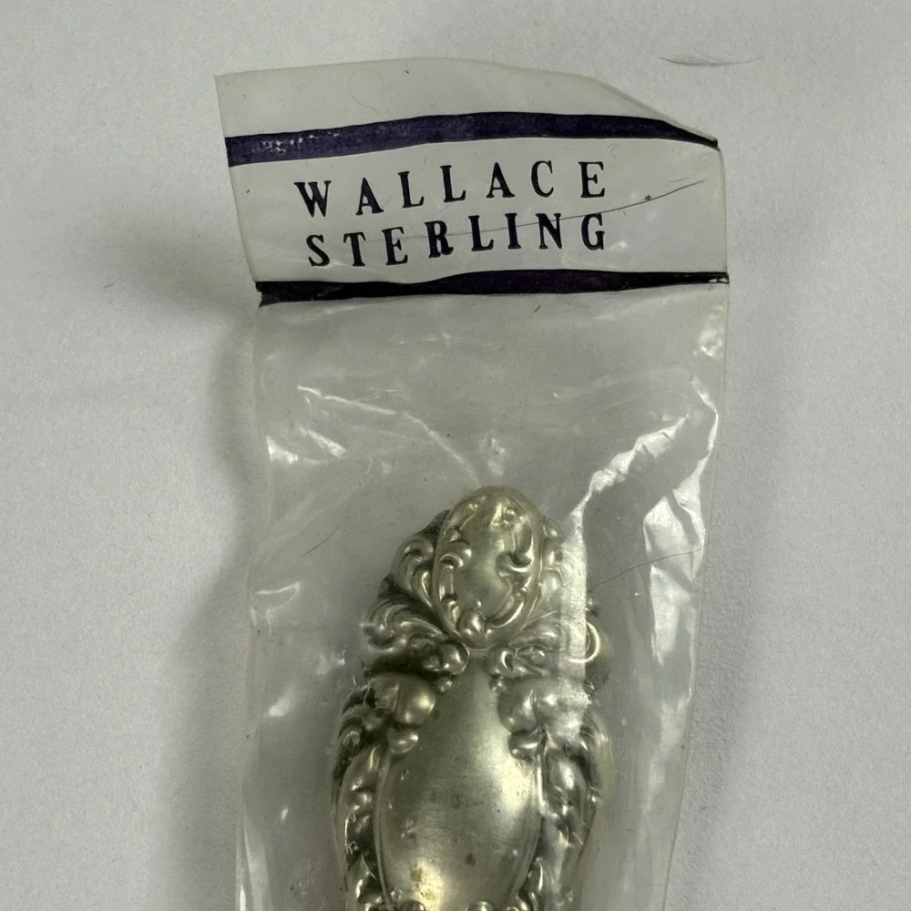 VTG Wallace‎ Lucerne Sterling Silver Knife Stainless Blade NOS Ornate Rococo MCM